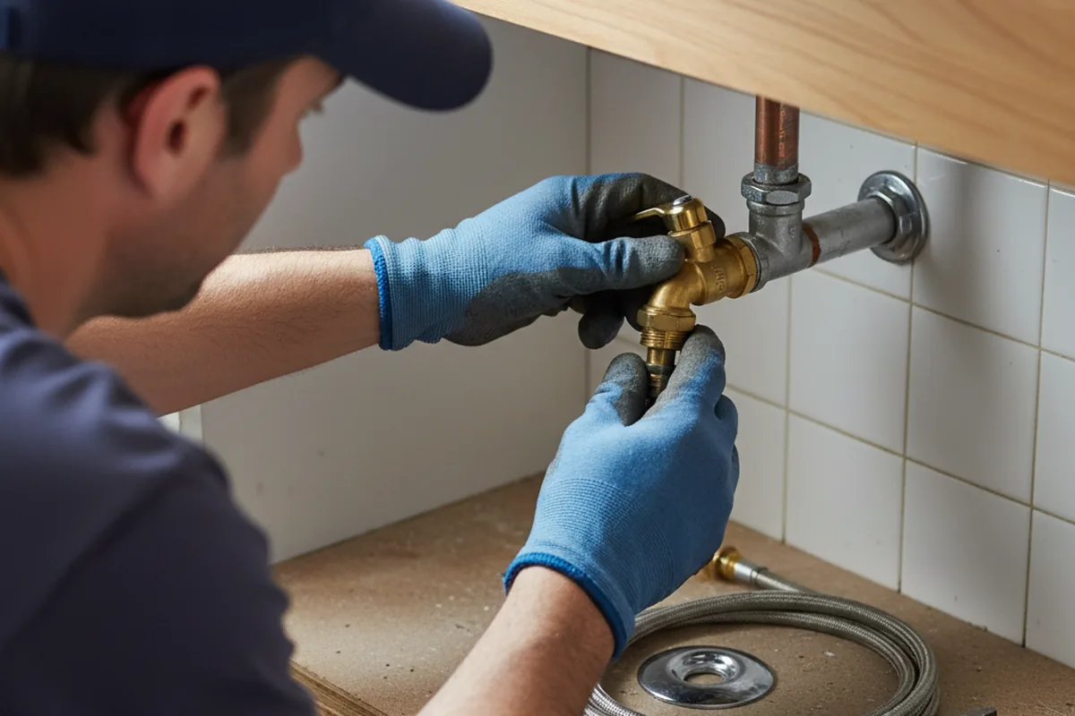 Shutoff valve and fitting work during Faucet and Fixture Repair in South Seaville